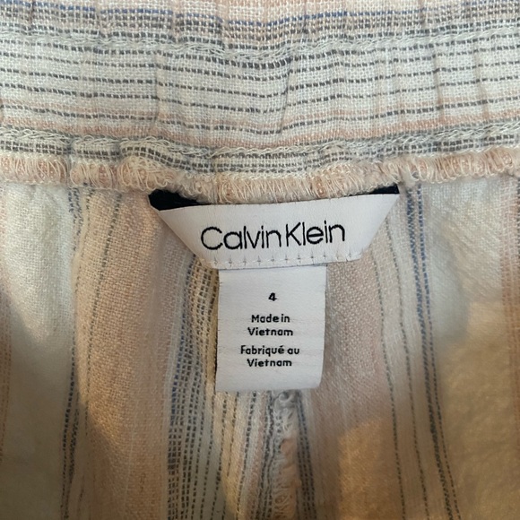 Calvin Klein Pink Pin Striped Shorts - Picture 7 of 8